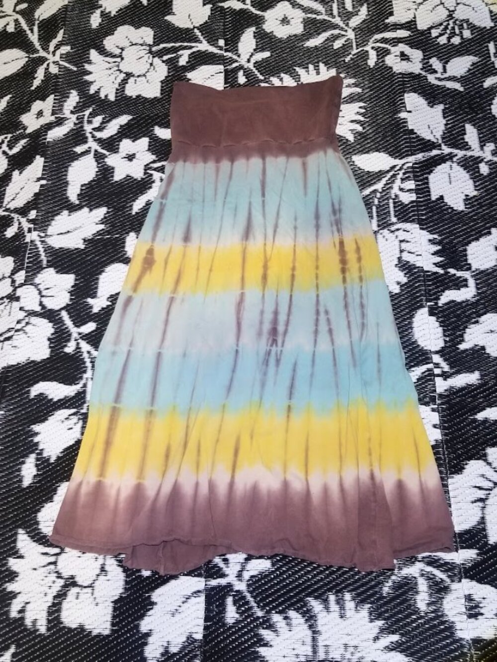 SOUL FLOWER Organic Cotton Long Maxi Earthy Tie Dye Skirt- Nepalese- Small/Sm/S